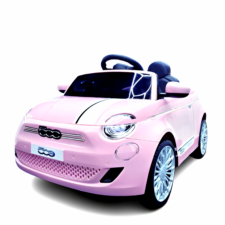Licensed Pink Fiat 500 E-Car for Kids