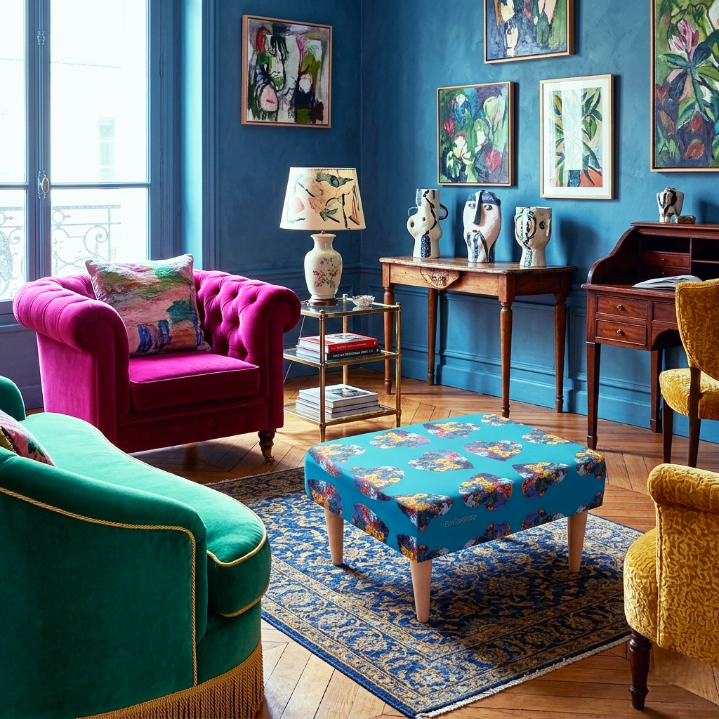 Velvet Footstool